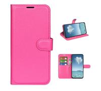 COQUE Case for Oppo Reno15 Pro Max Shell,Lychee Pattern Flip Cover with Card Slot Leather Case for Oppo Reno15 Pro Max-Rose red