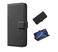 COQUE Case For Tecno Spark 40 Pro Plus Phone Cover, Diamond Triangle Pattern 3 Card Slot Wallet RFID Protection Tecno Spark 40 Pro Plus Protective Case-Black