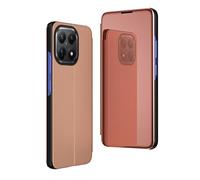 COQUE Case for Xiaomi 15T,Clear View Standing Mobile Phone Cases with Mirror Plating Flip Cellphone Case for Xiaomi 15T-Rose Gold