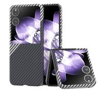 COQUE Case for Xiaomi Mix Flip Phone Case, Folding Flap Carbon Series Phone Case Xiaomi Mix Flip(silvery)