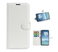 COQUE Case for Xiaomi Poco C85 4G Shell,Lychee Pattern Flip Cover with Card Slot Leather Case for Xiaomi Poco C85 4G-White