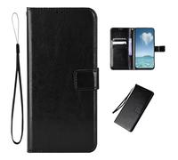 COQUE Case for Xiaomi Poco M8 Pro 5G, Magnetic Crazy Horse Leather Card Slot Wallet Case, Xiaomi Poco M8 Pro 5G Flip Cover Case-Black