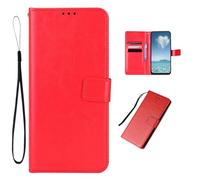 COQUE Case for ZTE nubia RedMagic 11 Pro+, Magnetic Crazy Horse Leather Card Slot Wallet Case, ZTE nubia RedMagic 11 Pro+ Flip Cover Case-Red