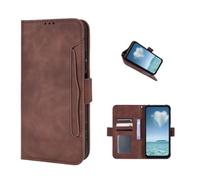 COQUE Case for ZTE nubia RedMagic 11 Pro Phone, Magnetic Multi-Slot Side Wallet for Business Cards, ZTE nubia RedMagic 11 Pro Protective Cover-Brown