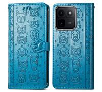 COQUE Cat Dog Pattern Wallet Case for Vivo iQOO 15T-Blue