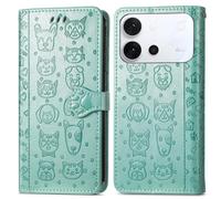 COQUE Cat Dog Pattern Wallet Case for Vivo S60-Green