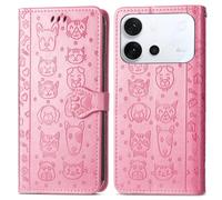 COQUE Cat Dog Pattern Wallet Case for Vivo S60-Pink