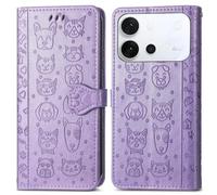 COQUE Cat Dog Pattern Wallet Case for Vivo S60-Purple