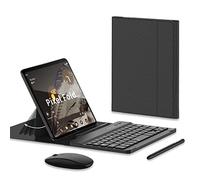 COQUE Folding Phone Mute Bluetooth Keyboard/Bluetooth Mouse/Touch Pen+Pen Slot/Folding Shift Leather Case Office Kit,Mobile Office Accessory Kit for Google Pixel Fold-Carbon Fibre