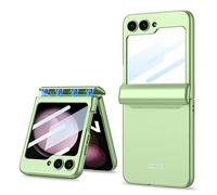 COQUE Galaxy Z Flip 5 Case,Shell Protective Film Integrated Hinged Folding All-inclusive Shell,Folding Phone Cover for Samsung Galaxy Z Flip 5 5G-Light Green