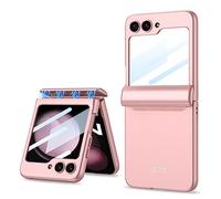 COQUE Galaxy Z Flip 5 Case,Shell Protective Film Integrated Hinged Folding All-inclusive Shell,Folding Phone Cover for Samsung Galaxy Z Flip 5 5G-Pink