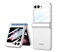 COQUE Galaxy Z Flip 6 Case,Shell Protective Film Integrated Hinged Folding All-inclusive Shell,Folding Phone Cover for Samsung Galaxy Z Flip 6 5G-Silver
