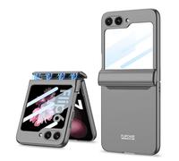 COQUE Galaxy Z Flip 6 Case,Shell Protective Film Integrated Hinged Folding All-inclusive Shell,Folding Phone Cover for Samsung Galaxy Z Flip 6 5G-Gray