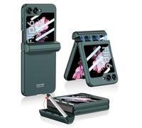 COQUE Galaxy Z Flip 6 Case with Pen and Slot,Shell Protective Film Integrated Hinged Folding All-inclusive Shell,Folding Phone Cover for Samsung Galaxy Z Flip 6 5G-Green