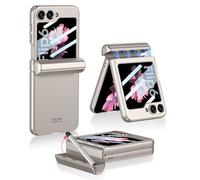 COQUE Galaxy Z Flip 6 Case with Pen and Slot,Shell Protective Film Integrated Hinged Folding All-inclusive Shell,Folding Phone Cover for Samsung Galaxy Z Flip 6 5G-Gray