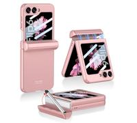 COQUE Galaxy Z Flip 6 Case with Pen and Slot,Shell Protective Film Integrated Hinged Folding All-inclusive Shell,Folding Phone Cover for Samsung Galaxy Z Flip 6 5G-Pink