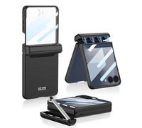COQUE Galaxy Z Flip 7 Case with Pen and Slot,Shell Protective Film Integrated Hinged Folding All-inclusive Shell,Folding Phone Cover for Samsung Galaxy Z Flip 7 5G-Black