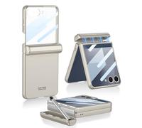 COQUE Galaxy Z Flip 7 Case with Pen and Slot,Shell Protective Film Integrated Hinged Folding All-inclusive Shell,Folding Phone Cover for Samsung Galaxy Z Flip 7 5G-Gray