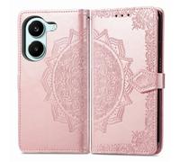 COQUE Mandala Leather Wallet Case for Honor Play 80 Plus-Pink