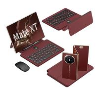 COQUE Mate XT Mobile Office Keyboard Kit,Full Leather Keyboard Case+Touch Pen+Wireless Bluetooth Mouse,Kit Case for Folding Phones Huawei Mate XT Ultimate/Mate X6/X5/X3-Red
