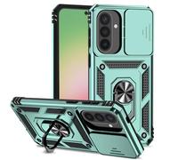 COQUE Military-Grade Protective Case for Samsung Galaxy A57, Full Protection, Sliding Privacy Cover, Kickstand & Breathable Design-Green