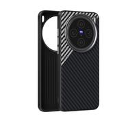 COQUE Phone Case for vivo X200 Pro Cover,6D Micro-Embossed Texture,Invisible Magnetic Ting,Ultra-thin Matte Touch Phone Cover for vivo X200 Pro-Carbon Fiber 4 Silver