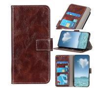 COQUE Retro Crazy Horse Pattern Flip Wallet With Card Slots Compatible With Motorola Moto G57 Power Protective Case-Brown