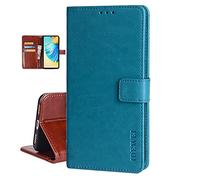 COQUE Samsung SM-A528B Case,High-grade Leather Magnetic Flip Wallet Shockproof Flip Folio Stand View phone Cover for Samsung SM-A528B-SkyBlue