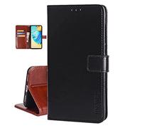 COQUE Sony Xperia Pro-1 Case, Cover Skin Shell Silicone Bumper Leather Wallet Flip Case Cards Magnetic Closure Holder Wallet Cover for Sony Xperia Pro-1-Black