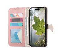 COQUE Wallet Case for Huawei nova 15 Pro with Card Holder Zipper Pocke Leaf Buckle Wrist Strap Holder, PU Leather Flip Cover for Huawei nova 15 Pro-Pink