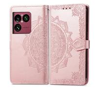 COQUE Wallet Case for Sony Xperia 1 VIII Shell, Mandala Embossed Pattern PU Leather [Lanyard][Stand][Card Slot] Flip Wallet Cover for Sony Xperia 1 VIII-Pink