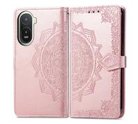 COQUE Wallet Case for Xiaomi Redmi A7 Pro Shell, Mandala Embossed Pattern PU Leather [Lanyard][Stand][Card Slot] Flip Wallet Cover for Xiaomi Redmi A7 Pro-Pink