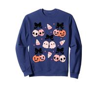 Coquette Aesthetic Pastel Goth Halloween Ghost Pumpkin Sweatshirt
