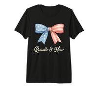 Coquette American Flag Bow Remember Honor Aesthetic Premium T-Shirt