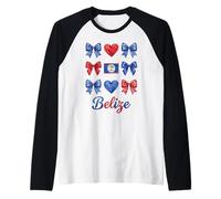 Coquette Belize Flag Belizean Girls Raglan Baseball Tee