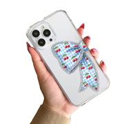 Coquette Blue Cherry Bow Silicone Y2K Clear TPU Custom Compatible With iPhone 11 12 13 14 15 16 16E 17 XR X SE 7 8 Air Pro Max Plus Mini S22 S23 S25 S26 Impact Case Personalised Name Cover