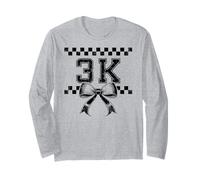 Coquette Bow 3K Preppy Kid Pre K3 Girl PK3 1st Day of School Long Sleeve T-Shirt