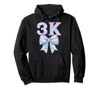 Coquette Bow 3K Preppy Kid Pre K3 Girl PK3 1st Day of School Pullover Hoodie