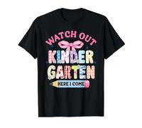 Coquette Bow Back to School Watch Out Kinder Here I Come Value Graphic T-Shirt, Men, Black, M