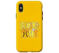 Coquette Bow Baseball Softball Strike Out Childhood Cancer Case for iPhone X/XS