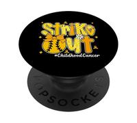 Coquette Bow Baseball Strike Out Childhood Cancer PopSockets Adhesive PopGrip