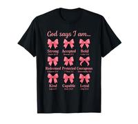 Coquette Bow Bible Verse Christian Jesus Christ Girls Women T-Shirt