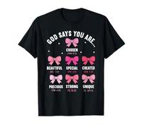 Coquette Bow Bible Verse Christian Jesus Christ Girls Women T-Shirt
