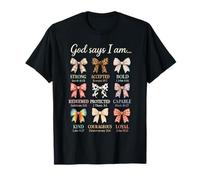 Coquette Bow Bible Verse Christian Jesus Christ Girls Women T-Shirt