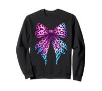 Coquette Bow Cheetah Animal Pattern purple Leopard Print Sweatshirt
