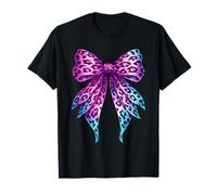 Coquette Bow Cheetah Animal Pattern Purple Leopard Print T-Shirt