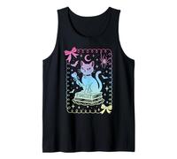 Coquette Bow Cute Black Cat Books Spells Pastel Witch Girls Tank Top