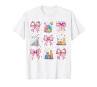 Coquette Bow Economics Teacher Economy Girl Mom Mother's Day T-Shirt