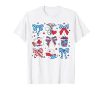 Coquette Bow Emergency Nurse ER Nurse Patriotic 4th Of July T-Shirt