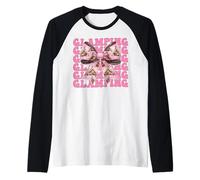 Coquette Bow Glamping Glamper Camping Girl Mom Mother's Day Raglan Baseball Tee